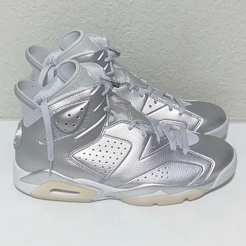 Air Jordan 6 Retro PSG Metallic Silver Mens 10.5 Basketball Shoes IQ5135-001